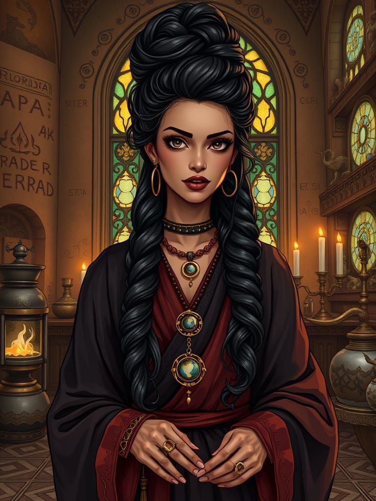 Illustration of a Commanding Amazigh-Arab Woman