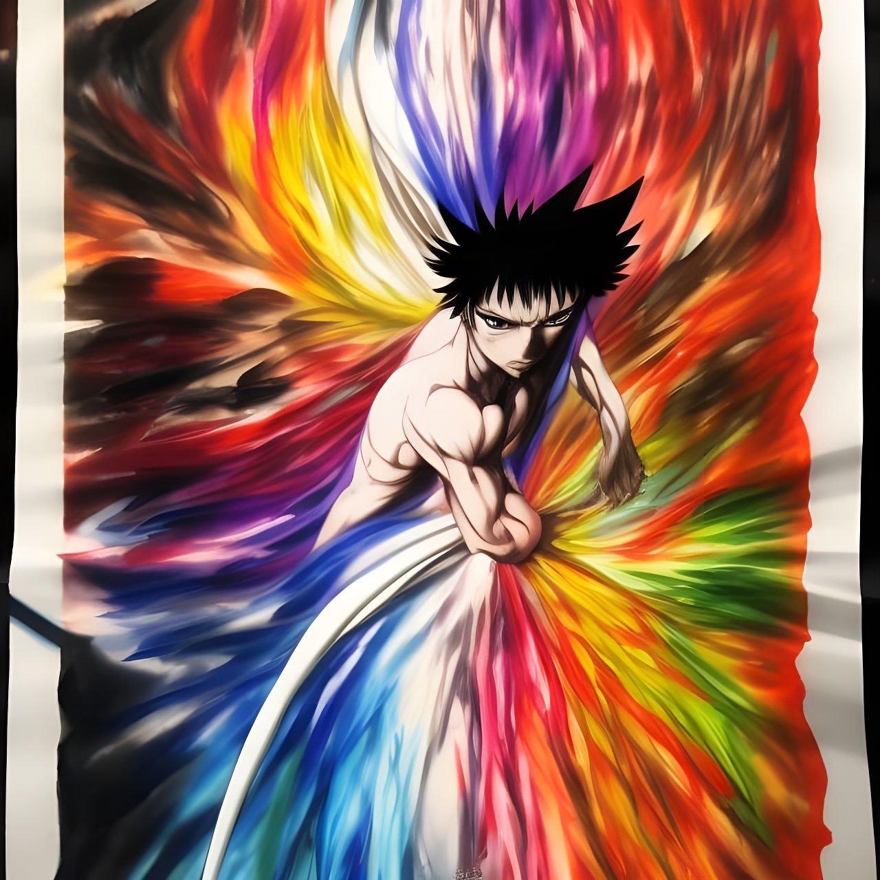 Wax crayon drawing: Fiece Aura