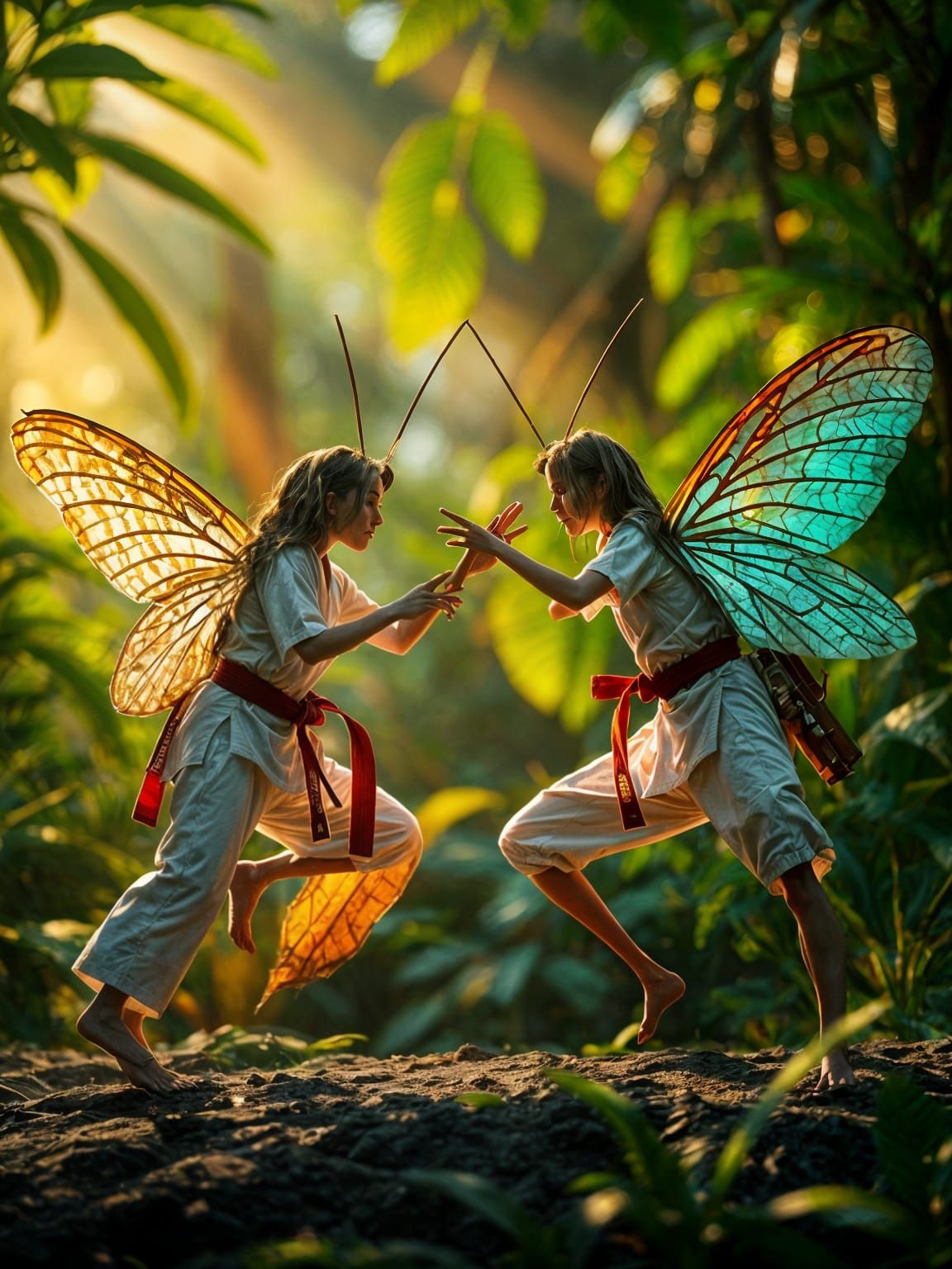 Grasshopper Karate Sparring in Rainforest Dojo