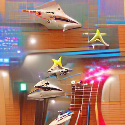 Vibrant Starship Groove in Cosmic Flight