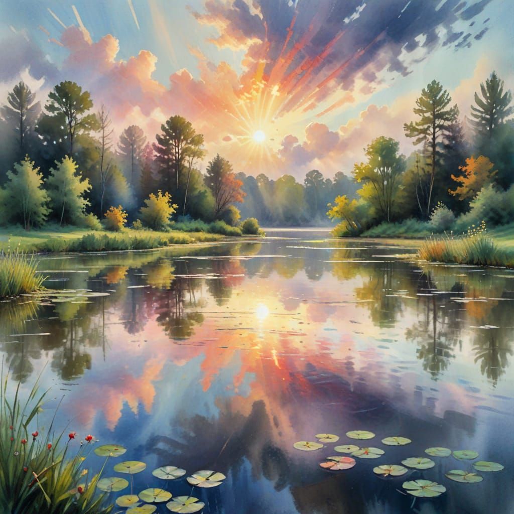 Ethereal Morning Serenade in Soft Impressionist Brushstrokes