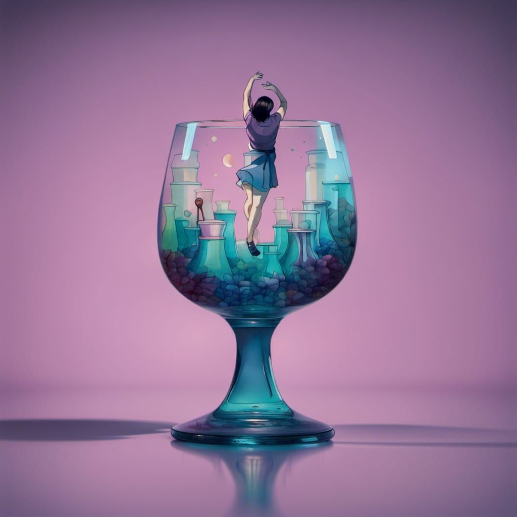 Apothecary Acrobat: Handstand in Lilac and Turquoise