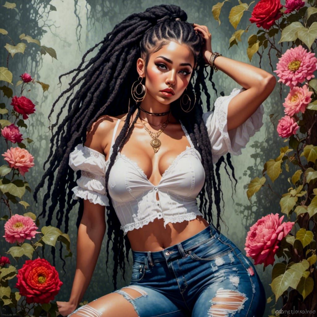 Expressive Woman in Mixed Media Encaustic Painting