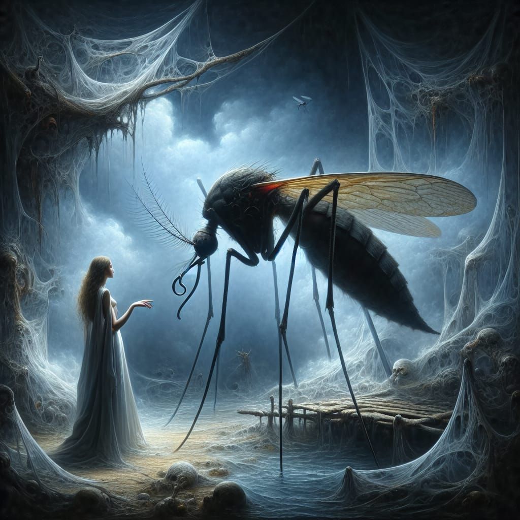 Ethereal Female Vampire Lost in a Dark Surrealist Landscape