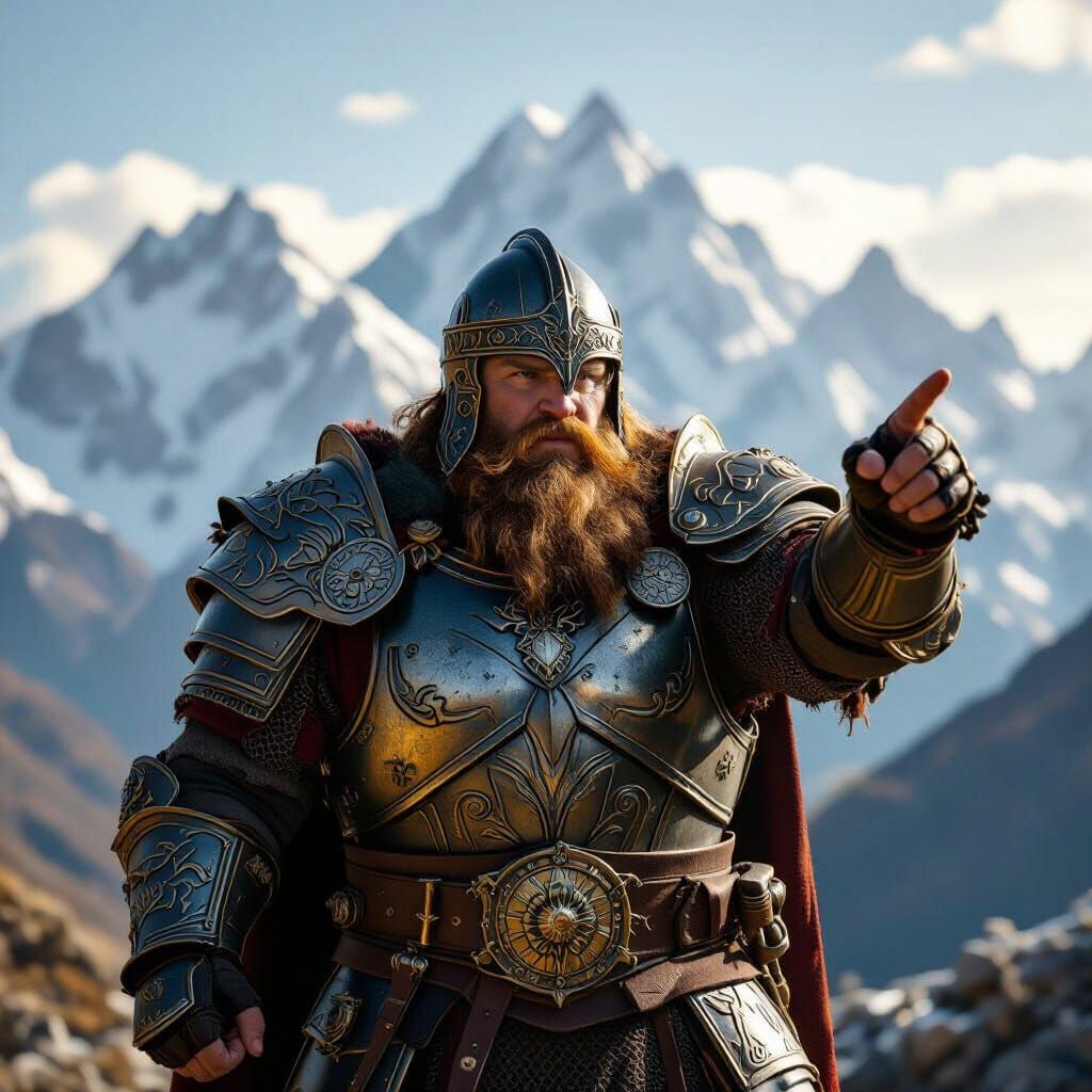 Heroic Dwarven Champion in Ornate Armor