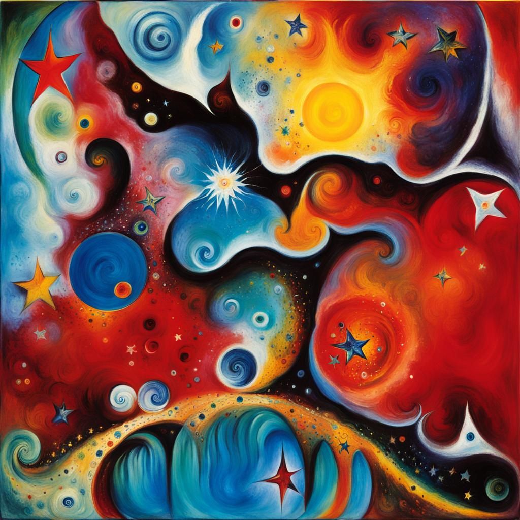 Chagall-esque Maelstrom of Stars in Vivid Colors