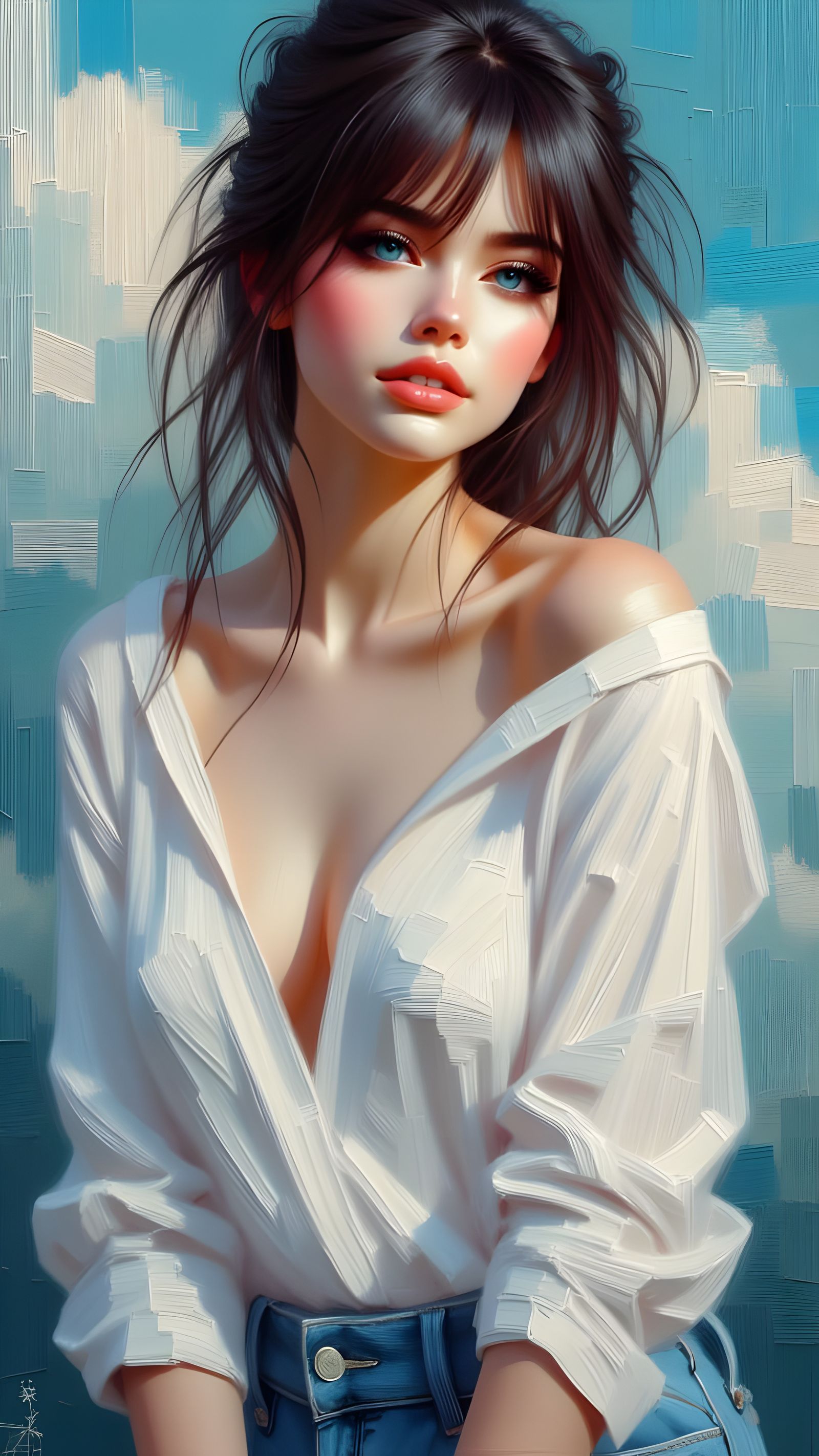 Ethereal Goddess with Iridescent Scales in Vibrant Colors