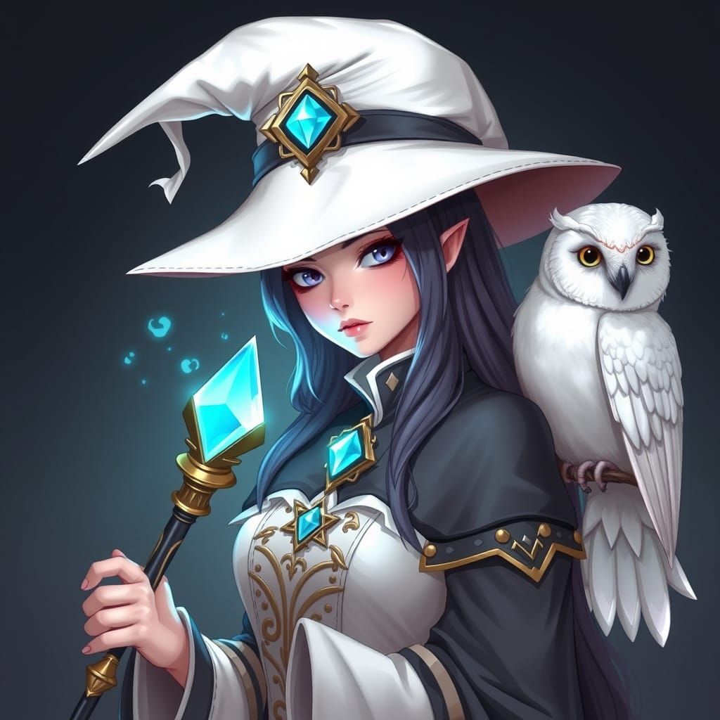 Enchanted Sorceress in Elegant Attire