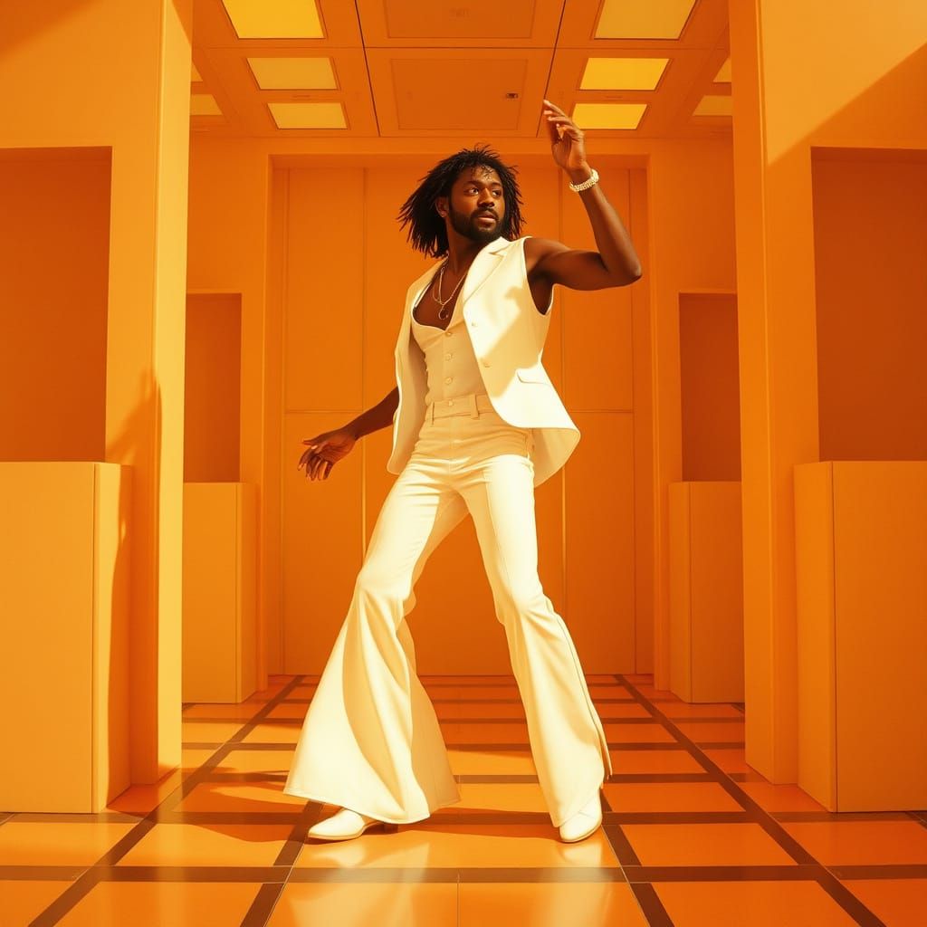 Jay Kay in Retro-Futuristic Disco Getup