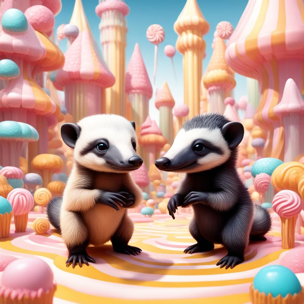 Cute Animals in Futuristic Candyland Kingdom