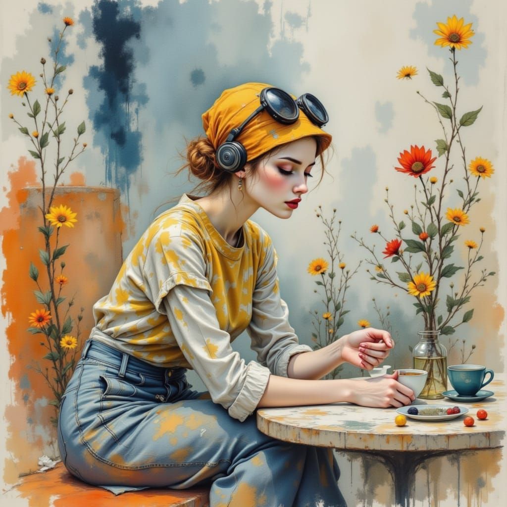 Humans Doing Human Things in Soft Pastels