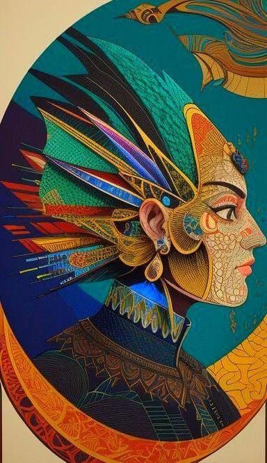 Vector Glitch Fish in Ornate Chromolithograph Style