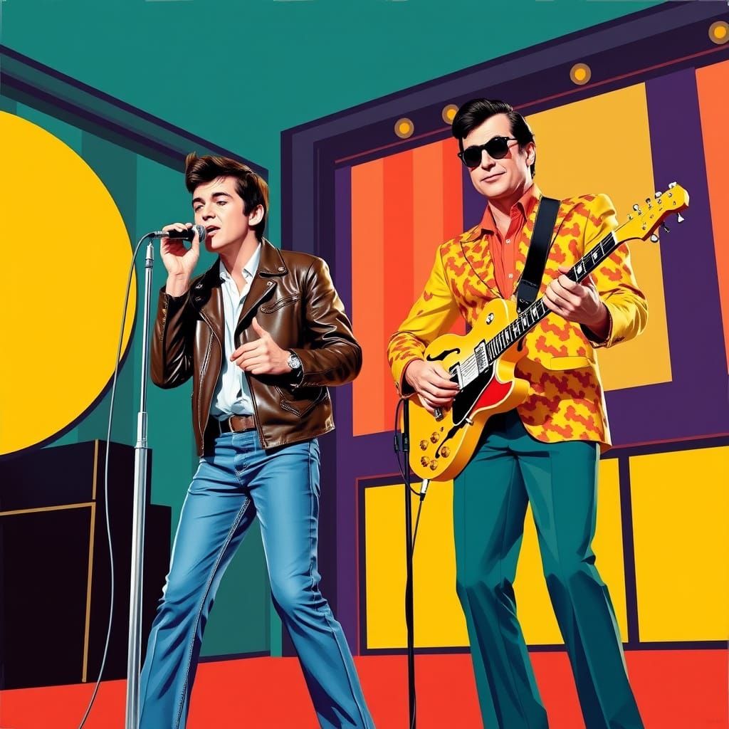 Rock 'n' Roll Icons Unite on a Vibrant 1950s Stage