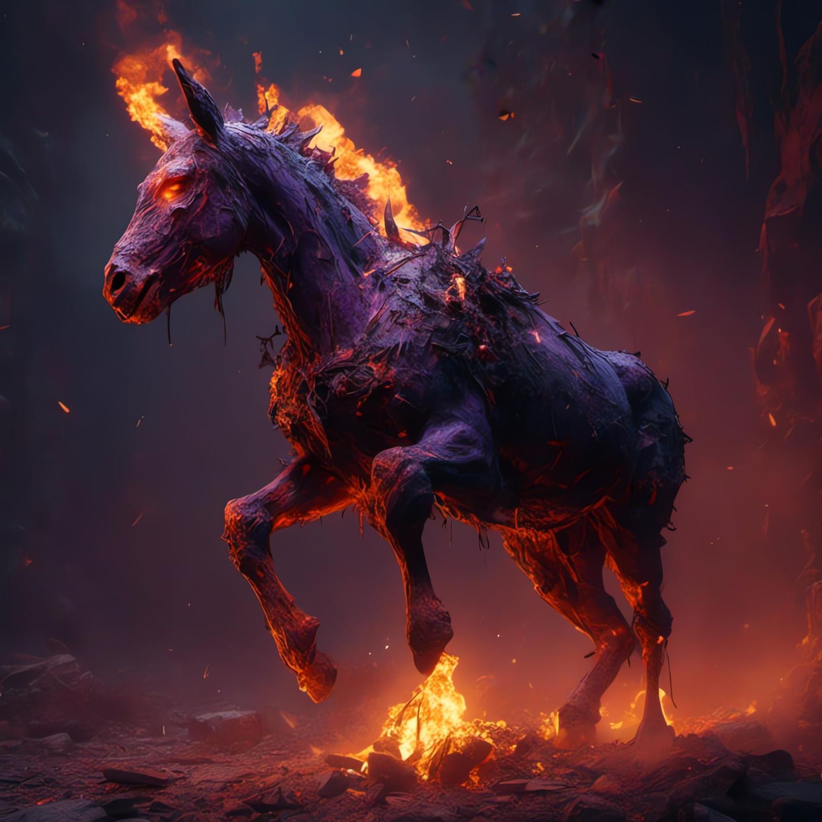 Flaming Donkey: A Mythical Fire Creature