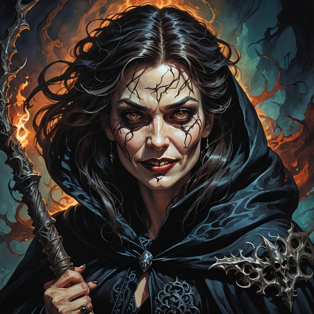 Eerie Portrait of a Beautiful Evil Queen