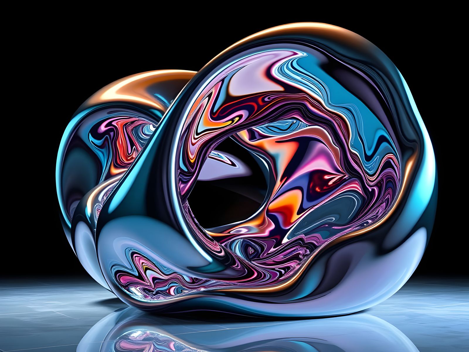 Surrealistic Mercury Sculpture in Ultra-HD