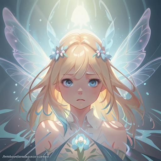 Beautiful Fairy Portrait in Art Nouveau Style