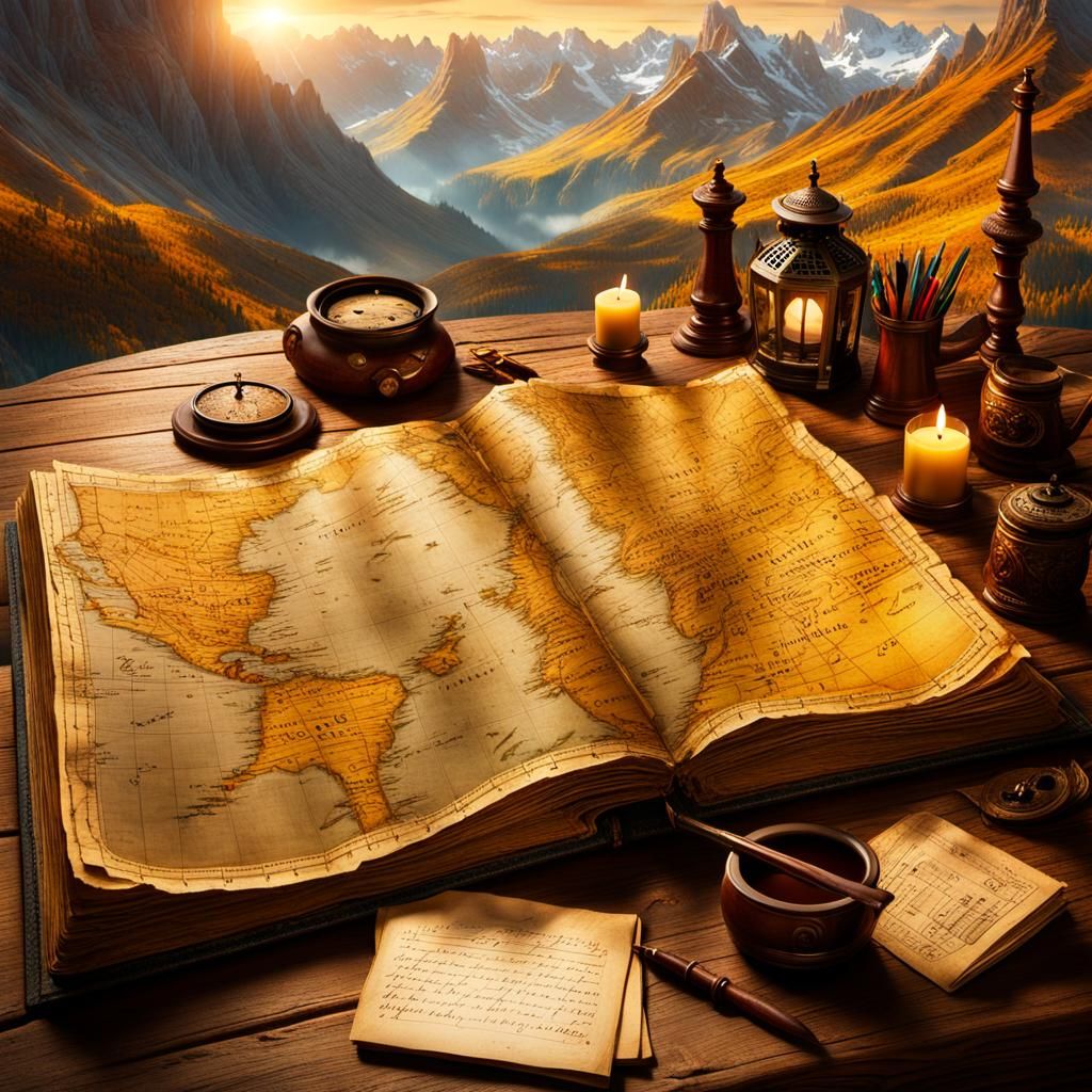 Mystical Mountains Map in Fantasy Concept Art