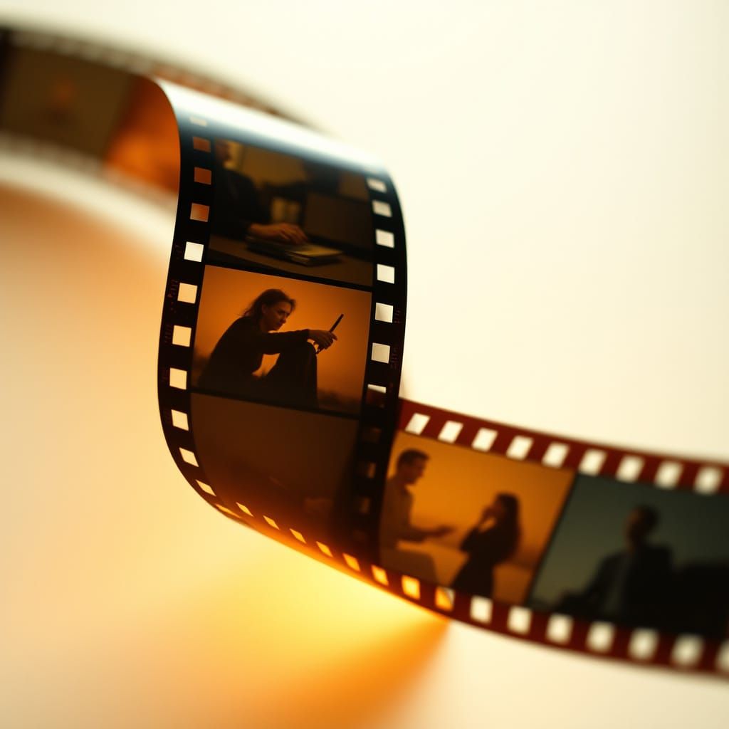 Vintage Filmstrip Unfolding Moments in Analogue Style