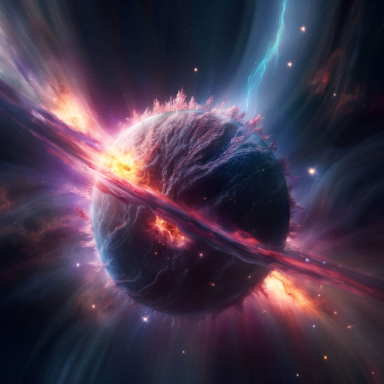 Nebula Surrounds Neutron Star in Digital Matte Painting