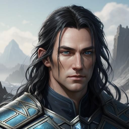 Handsome Black-Haired Smith with Ice-Blue Eyes