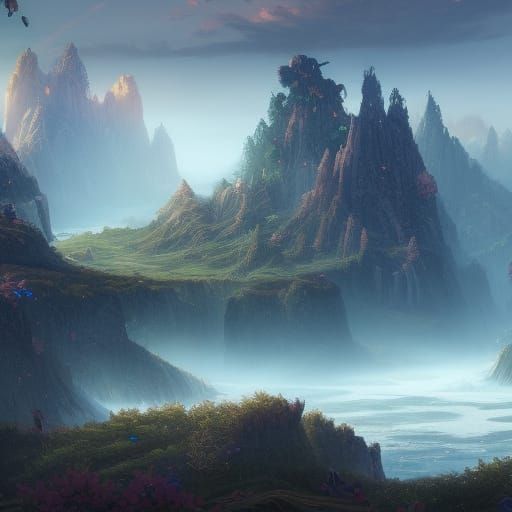 Fantastical Landscape in Detailed Matte Painting
