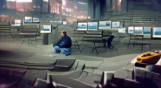Lonely Man Gazing at Distant City: Matte Painting