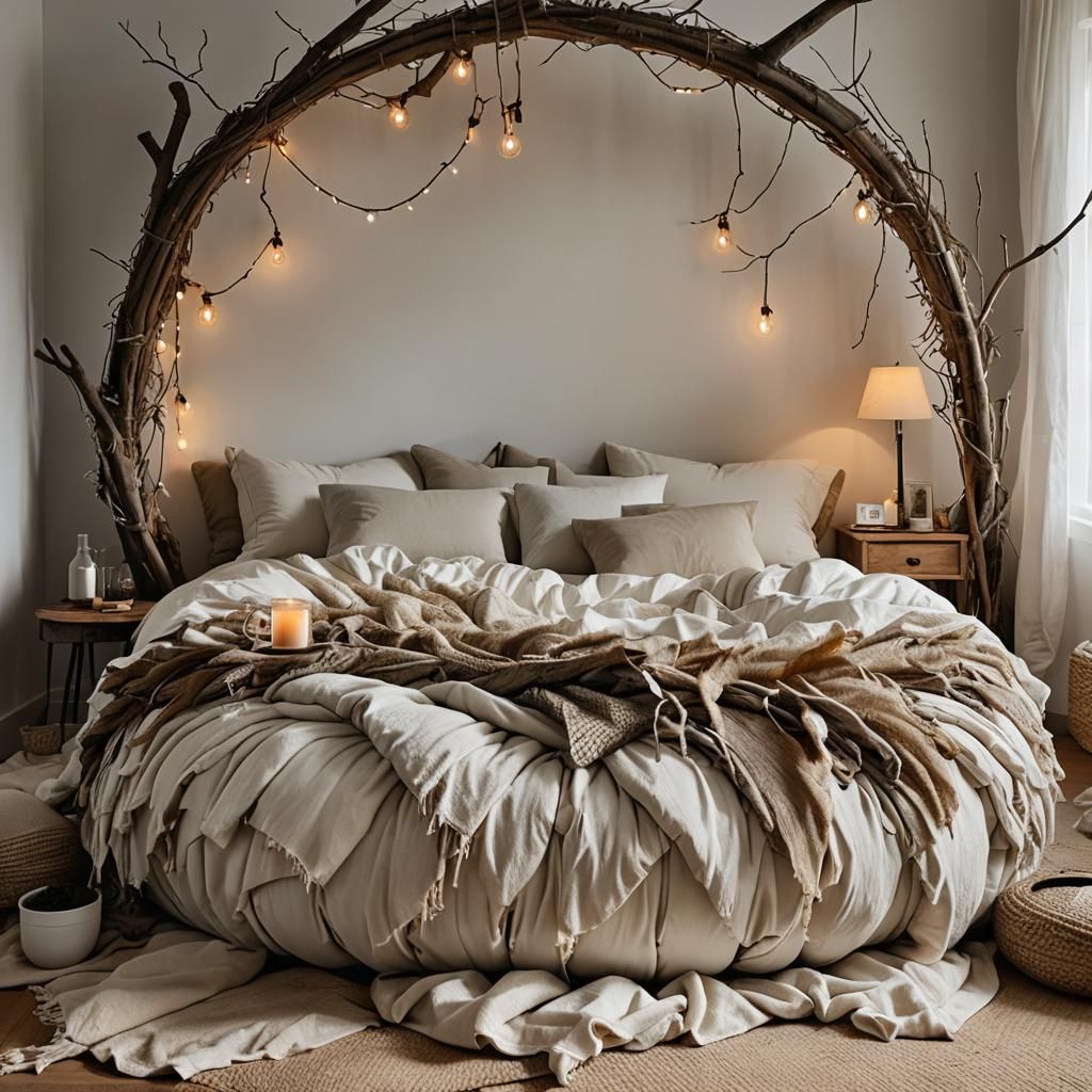 Cozy Bird Nest Bed in Soft Surrealism Style