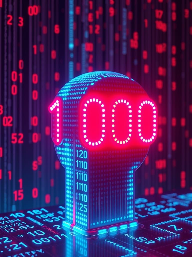 Neon Data World in 3D Glossy Digital Art