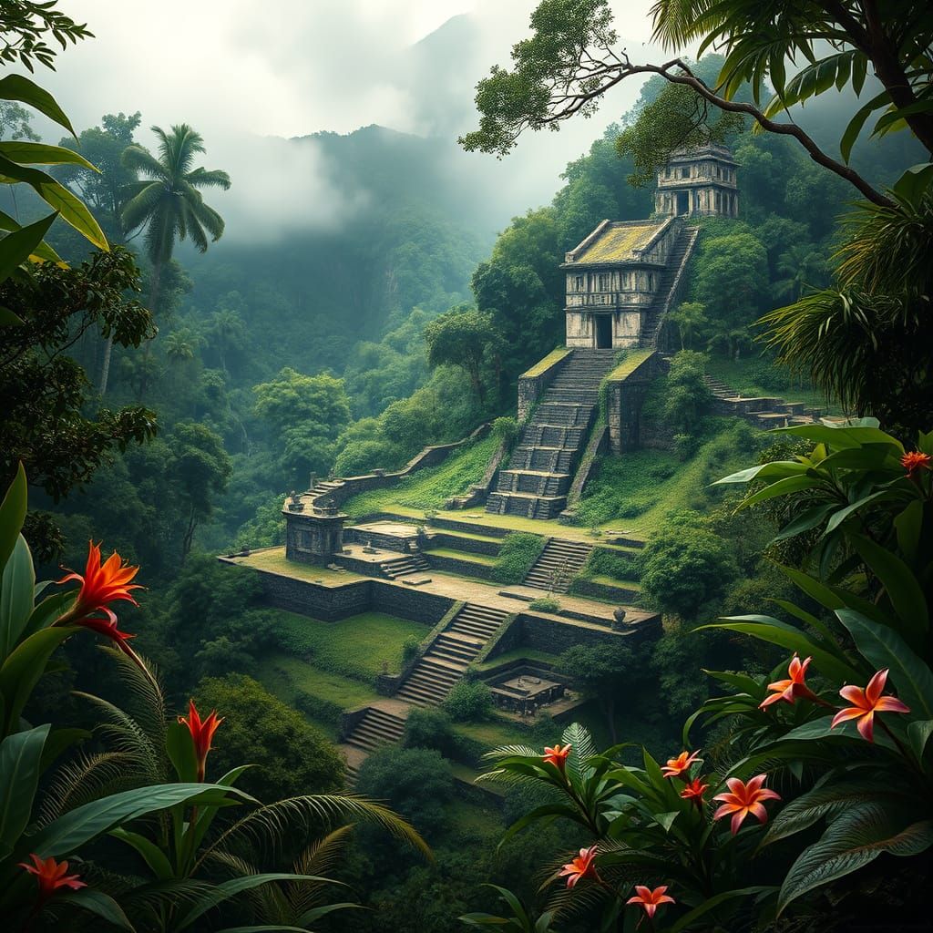 Mystical Ciudad Perdida Ruins in Lush Jungle