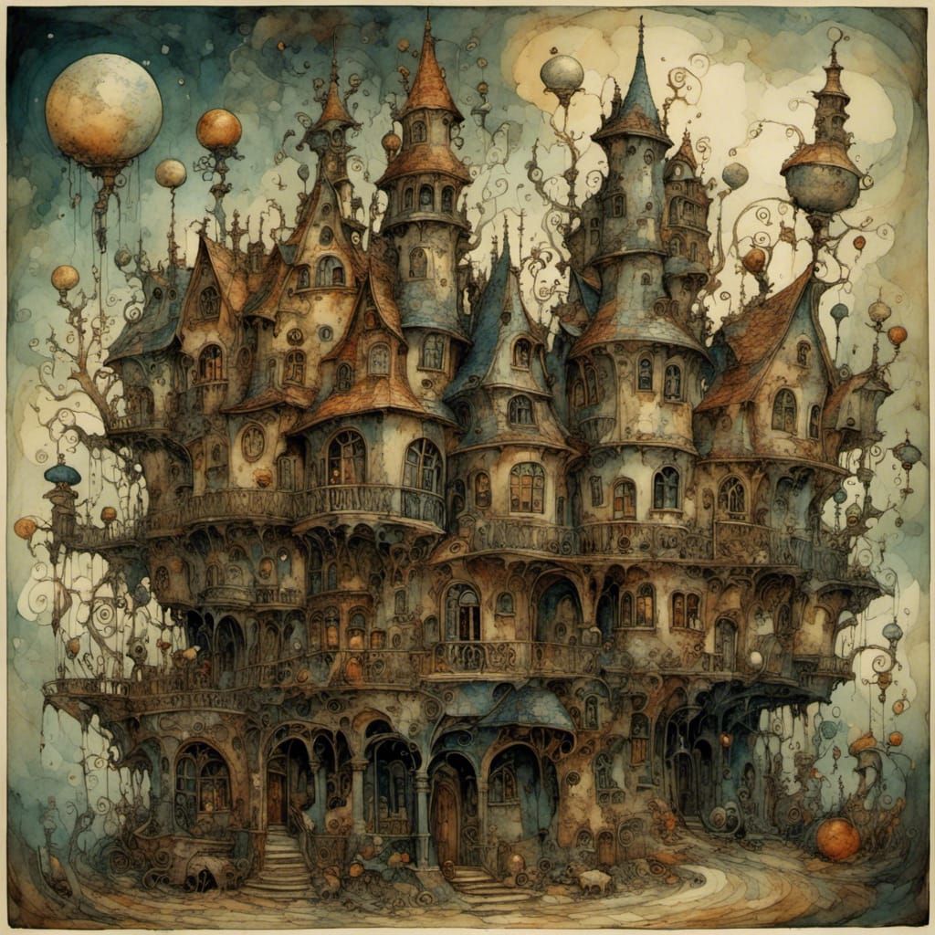 Celestial Gothic Whimsy in Digital Art