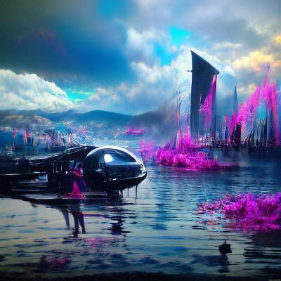 Vaporwave Cityscape in Neon Lights