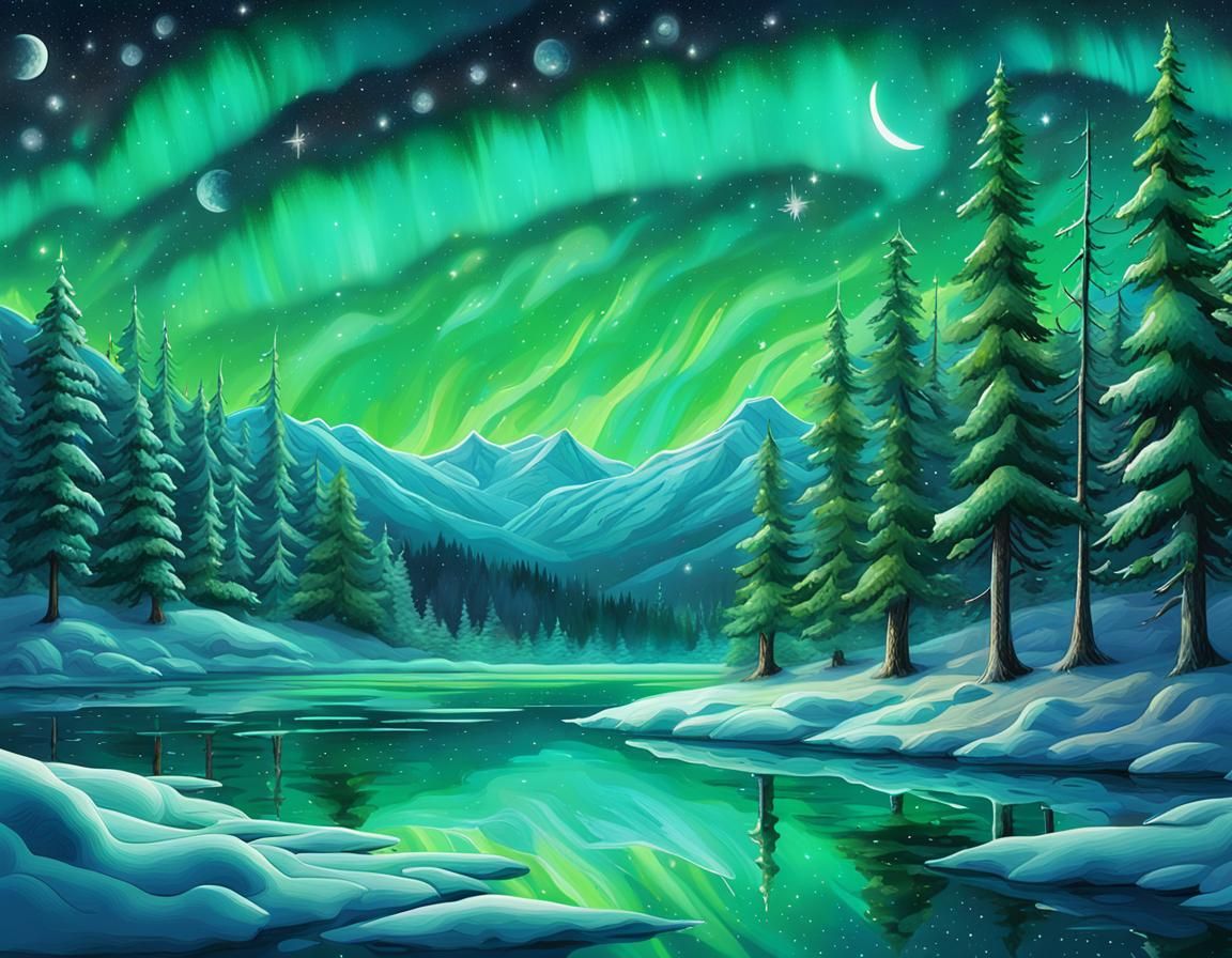 Vivid green aqua aurora2