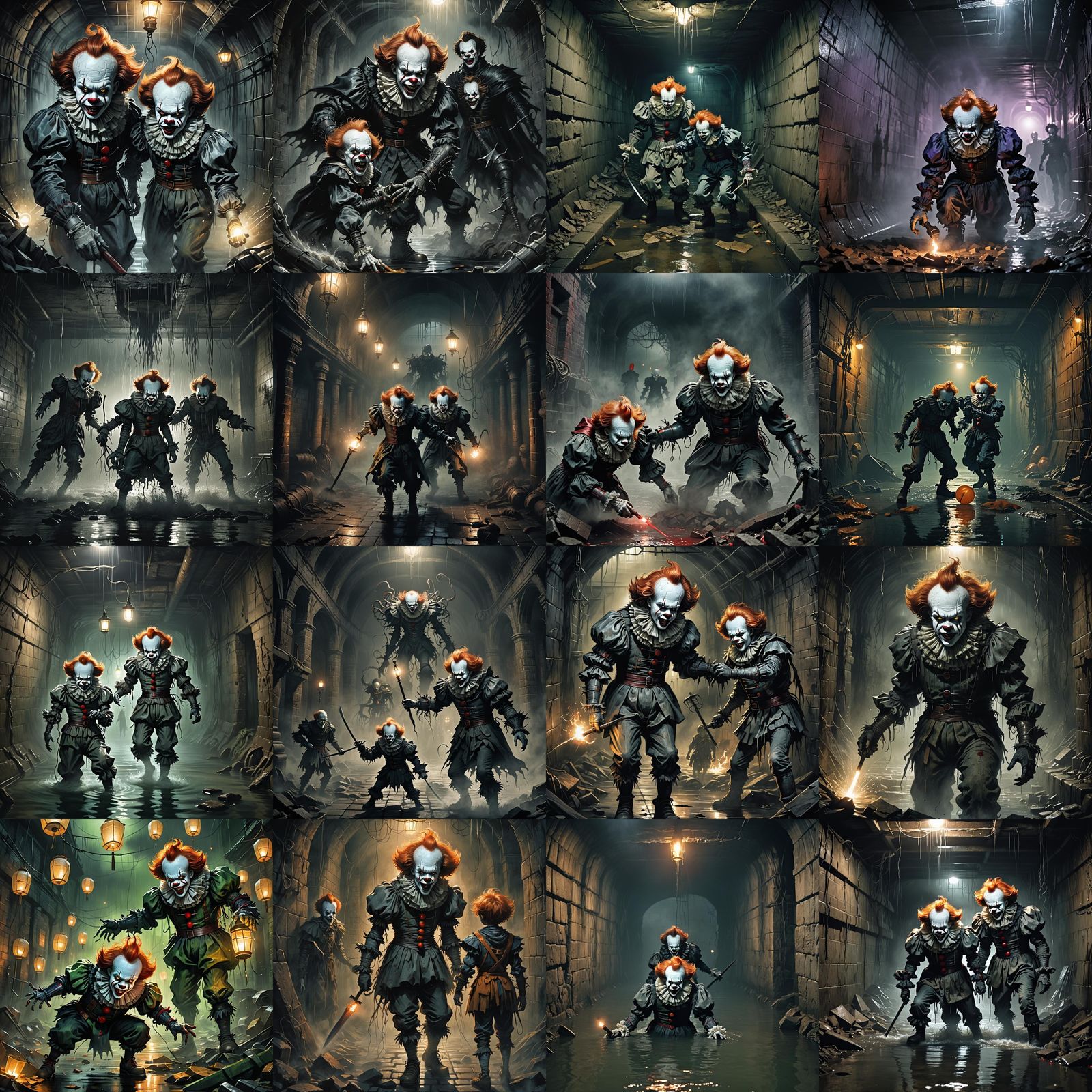 Horror Battle in Sewers: Pennywise vs Scissorhands