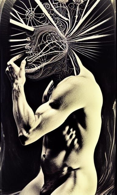 Psychedelic Cosmic Monster Anatomy in Abstract Surrealism