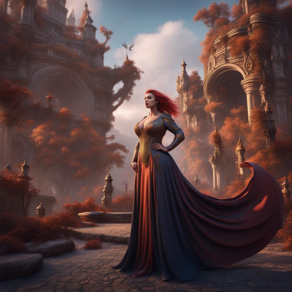 Fantastical Curvy Women in Detailed Digital Painting