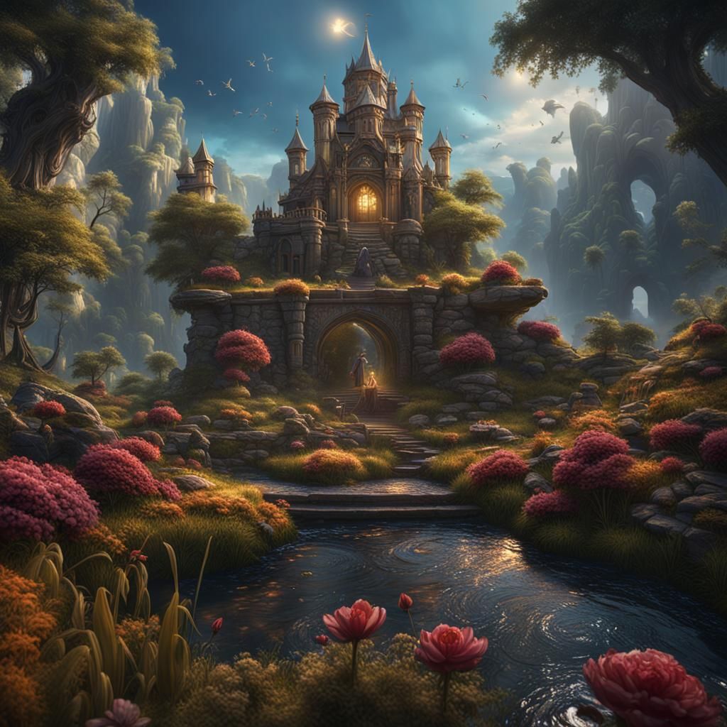Fantastical Nature Scene in Detailed Matte Painting
