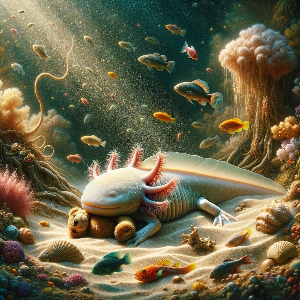 Sleeping axolotl