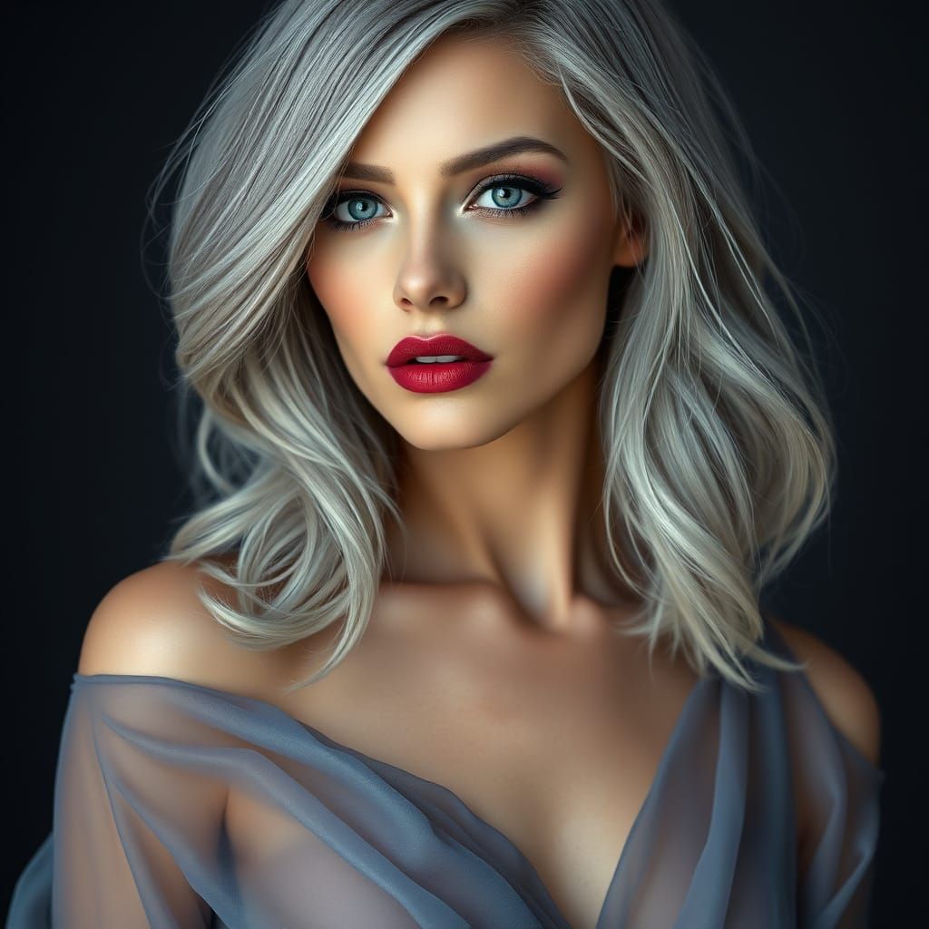 Sultry Cyberpunk Goddess in Soft Focus