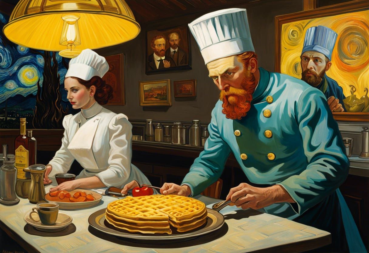 Van Gogh as Waffle House Chef with Lana Del Rey