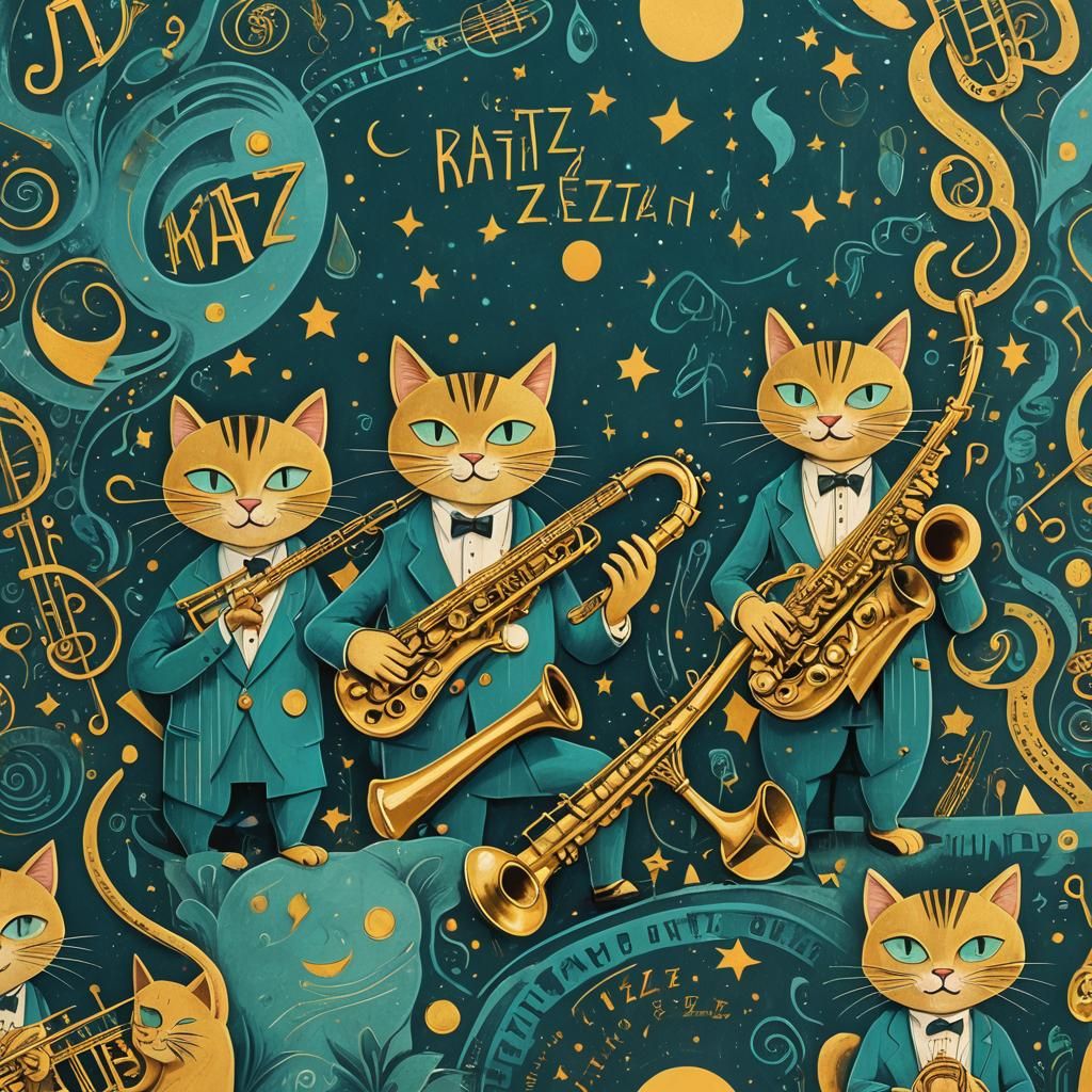 The Katz Jazzband Album Art in Art Deco Style
