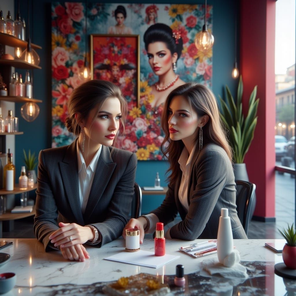 Confident Executive Women in Modern Mexico City Office Selli...