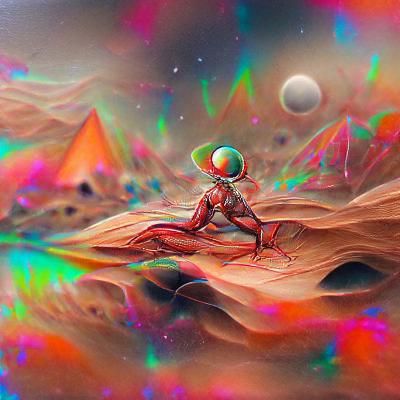 Holographic Martian Landscape by Pablo Amaringo