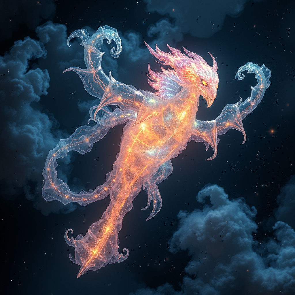 Ethereal Light Monster in Deep Space Fantasy Art