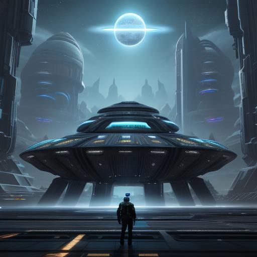 Futuristic Earth City in 2230: Alien Interaction