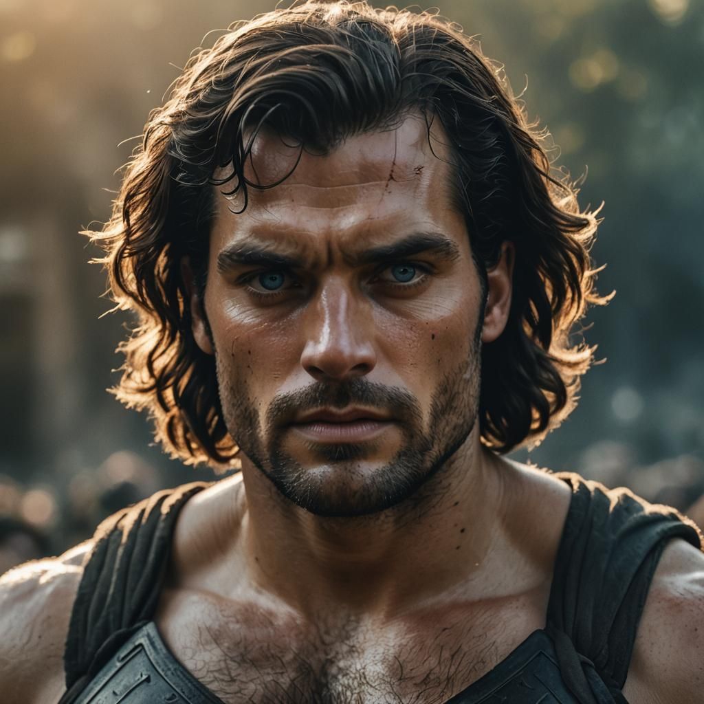 Dramatic Portrait of a Man with Blue Eyes