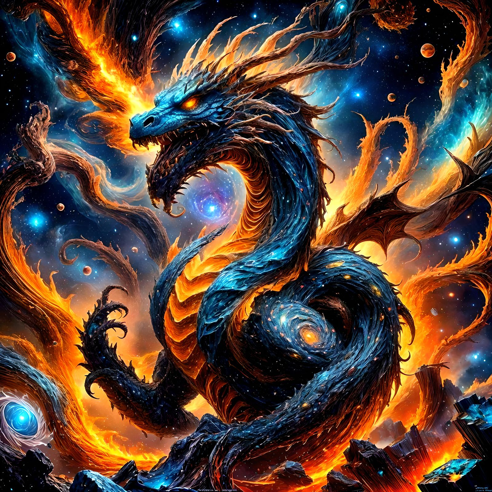 Cosmic Dragon Coils Through Molten Galaxies