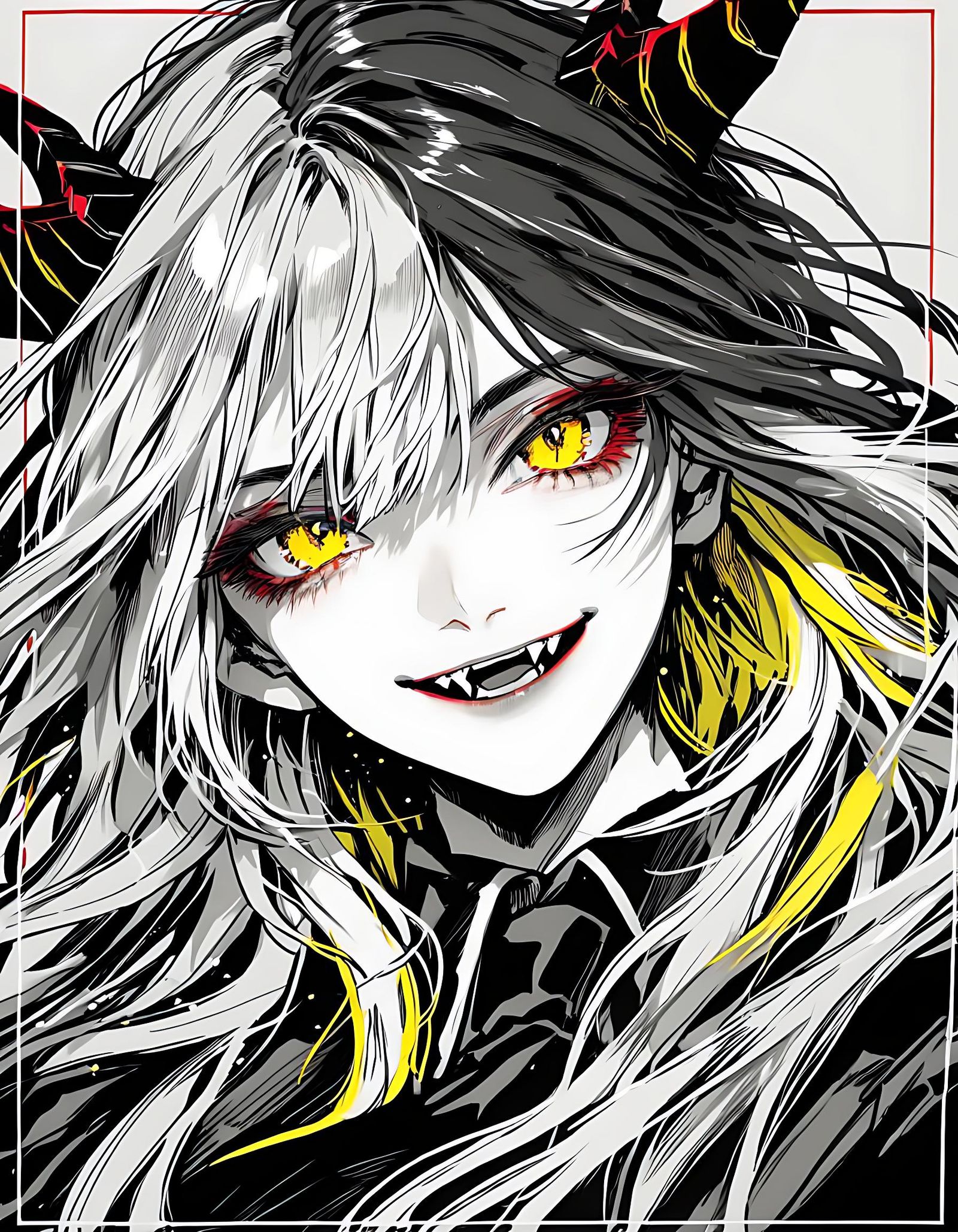 Monochrome Portrait with Selective Yellow Accents