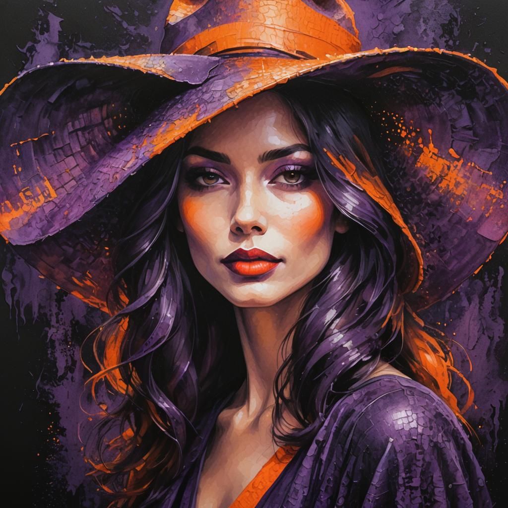 Impressionist Portrait with Stippling and Vibrant Colors