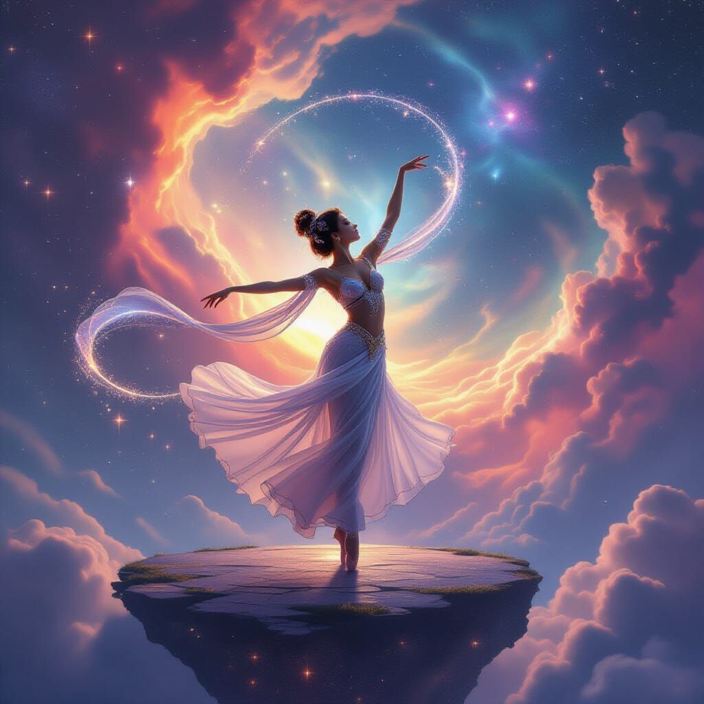 Celestial Dancer's Ballet in Intergalactic Space